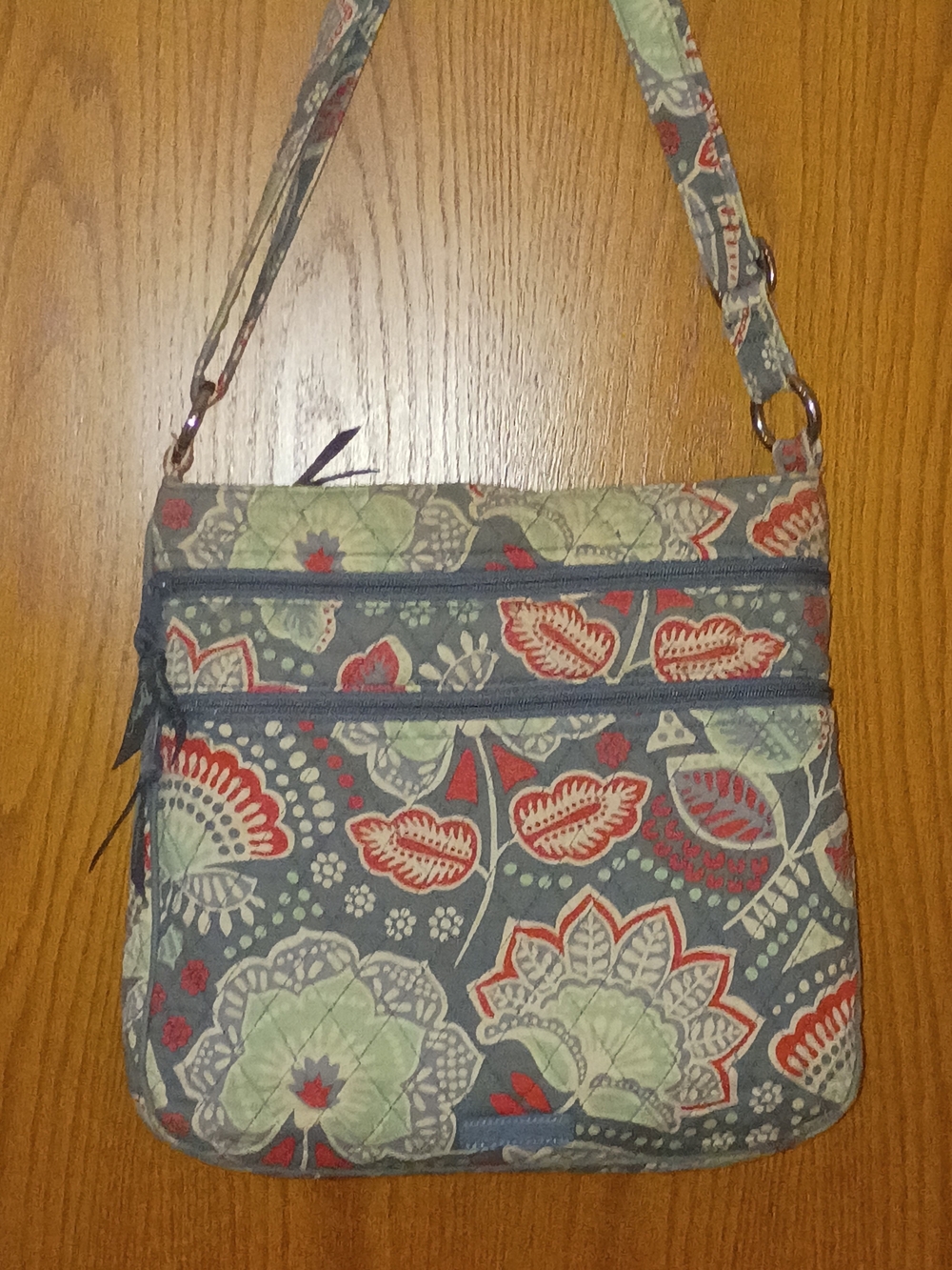 Vera Bradley Nomadic Floral Triple Zip Hipster Crossbody